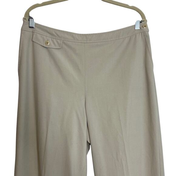 Talbots Stretch Womens Pants Size 14 Beige Knit Straight Leg Side Zip - Picture 2 of 6
